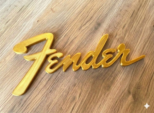 Gold fender style schriftzug - gold,